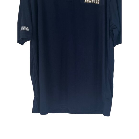Stitches Milwaukee Brewers Polo Shirt Mens Blue Large MLB New - Picture 4 of 11